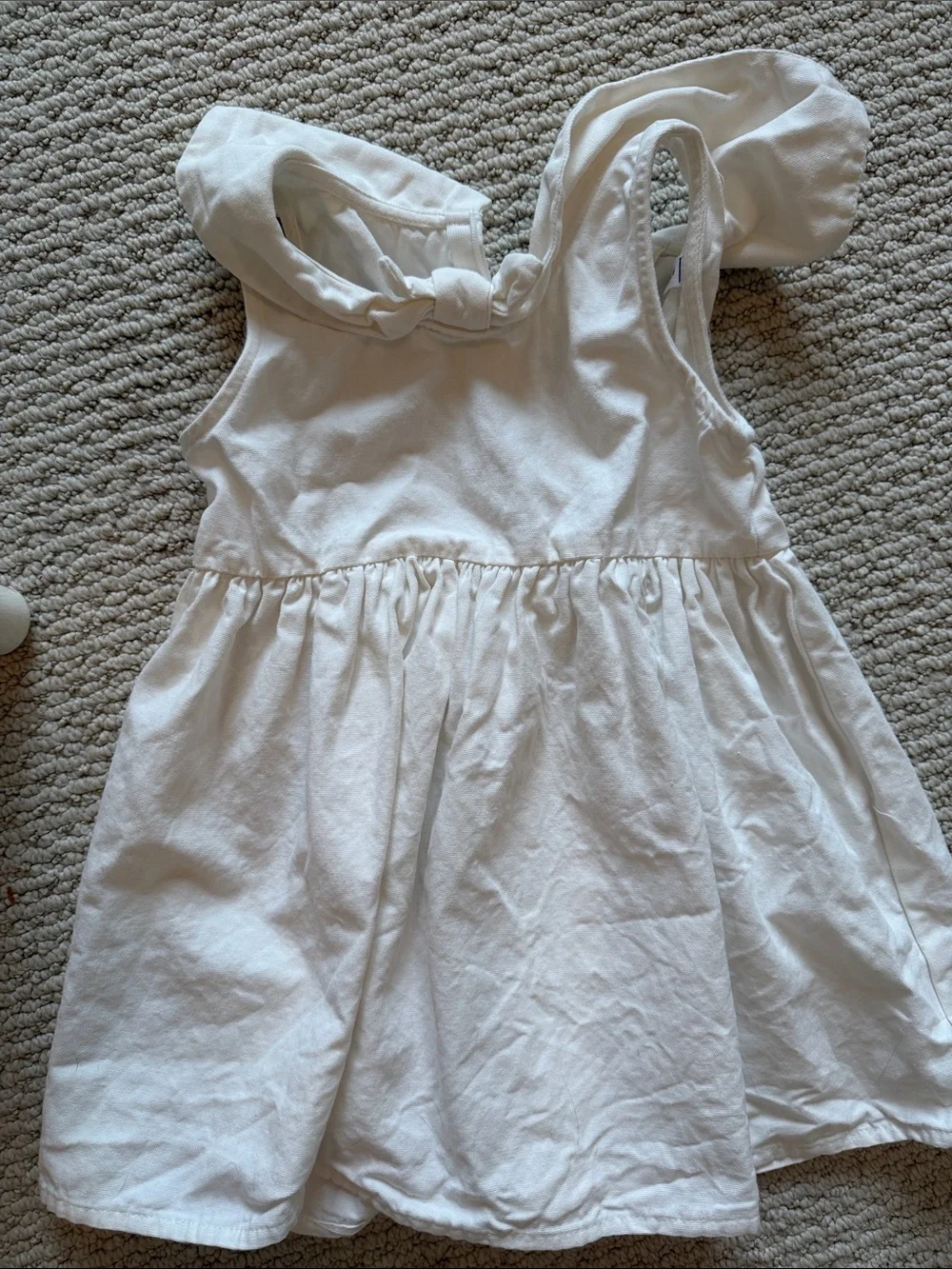 White Sleeveless Minnow Sailor Dress for Girls